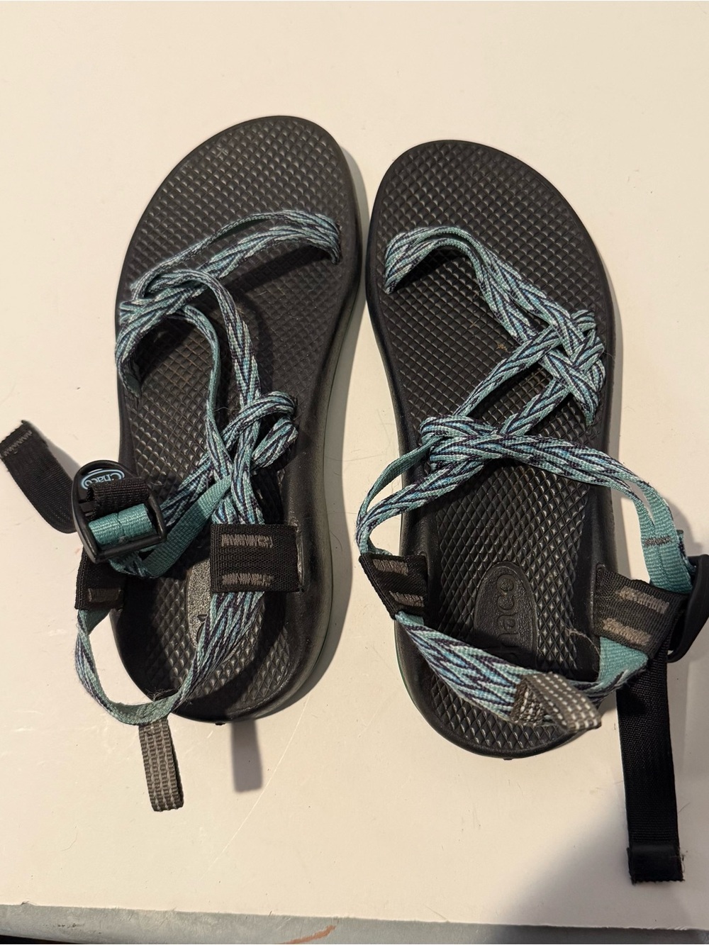 Chaco Women's Black Sandals with Teal Straps